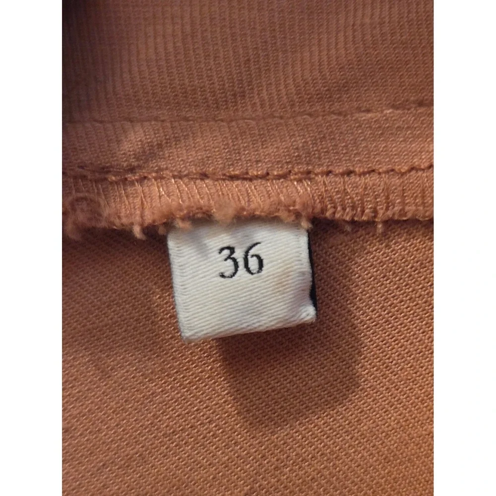 Sandro Amaria Cross-Over Neckline Dress, Camel, Caramel, Fall, Sz FR 36/US S - Picture 9 of 15